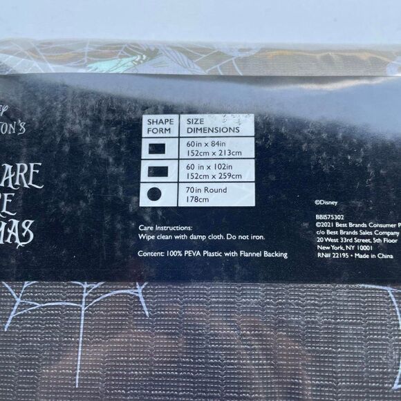 The Nightmare Before Christmas Jack and Sally on Webs Tablecloth - Picture 3 of 3